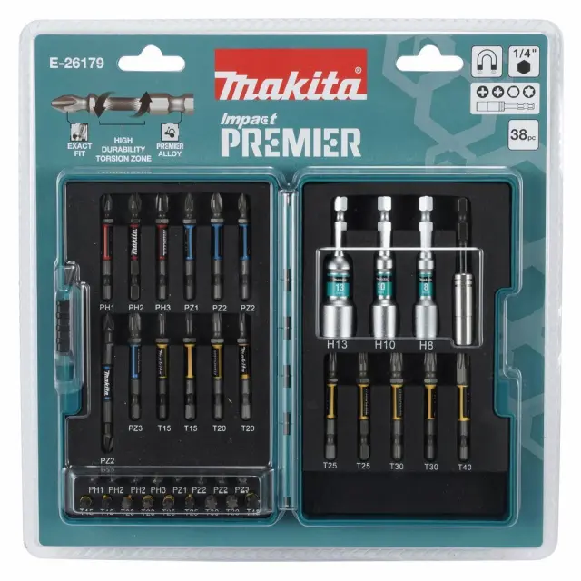 Makita E-26179 – Σετ Μύτες Torsion Impact Premier C & E-form με Μαγνητικό Αντάπτορα (38τμχ) 3