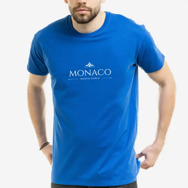 T-shirt Noshame® Μπλέ με τύπωμα Monaco - 122567 - XXL
