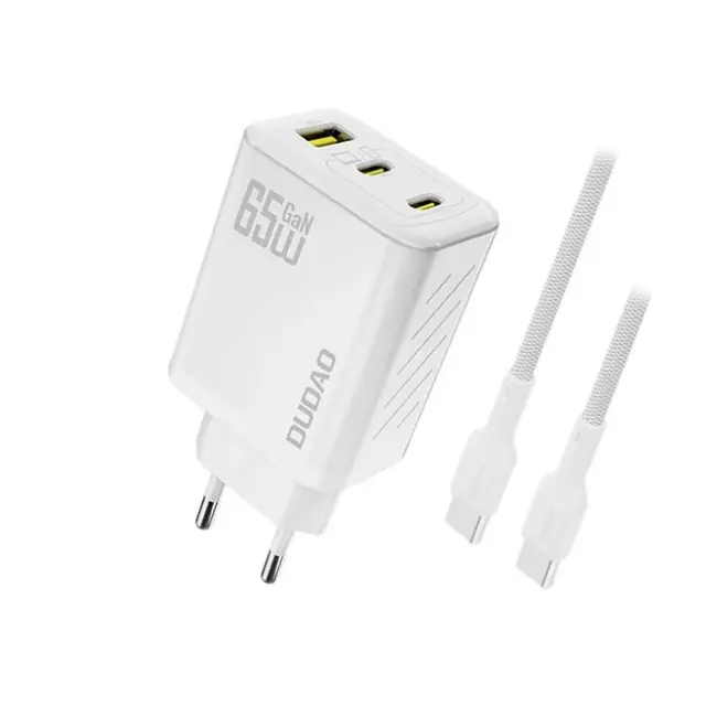 Dudao Φορτιστής A29C 65W GaN with USB-C Cable White