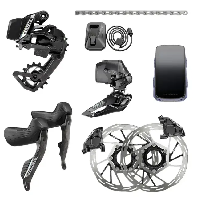 GROUPSET SRAM FORCE AXS 2X E1 (SHIFT/HYD ED FM, CHAIN, RD 36T, FD, BATT, PACELINE A2 CL 160MM)