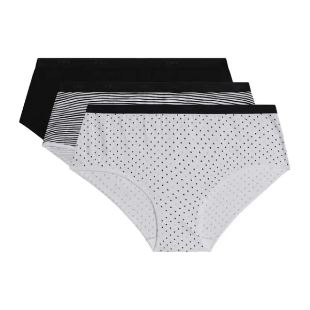 Dim Μποξεράκια Βαμβακερά Les Pockets Blanc & Noir 3-Pack - S 2