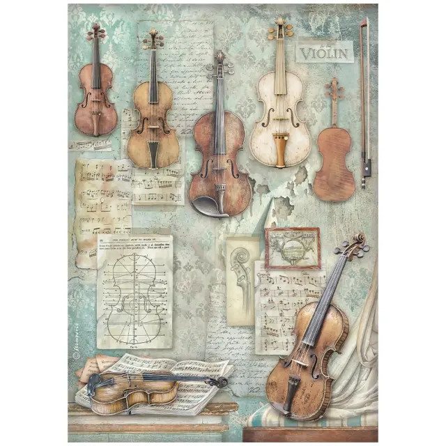 Ριζόχαρτο ντεκουπάζ Stamperia 21x29cm A4, Symphony, Βιολί