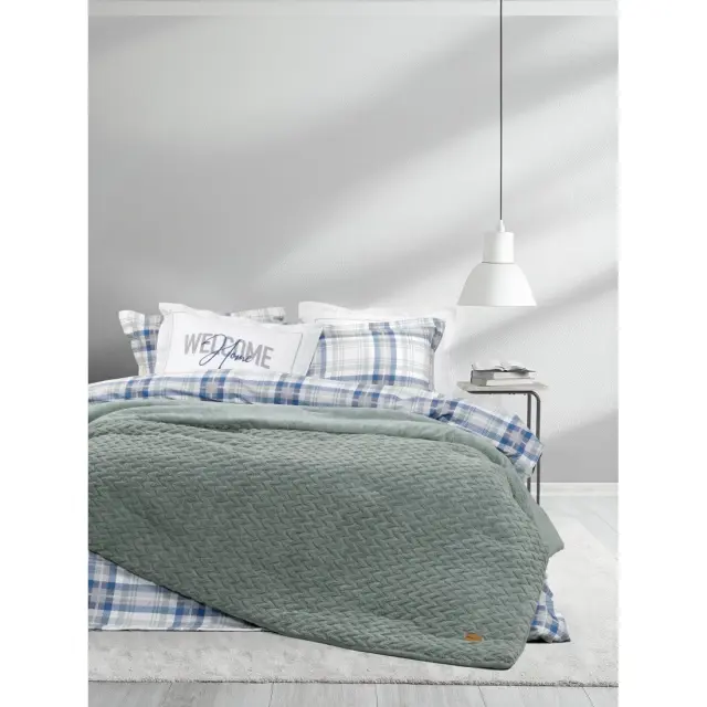 Κουβερτοπάπλωμα Muffle - Smoky Green Πράσινο Υπέρδιπλo 220x240