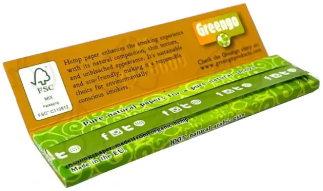 Greengo Χαρτάκια - Organic Hemp King Size Slim Unbleached 50τεμ. 3