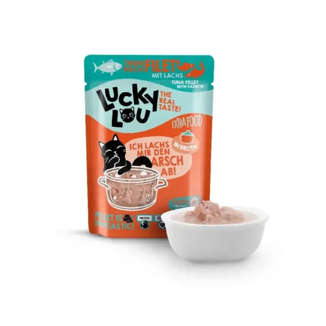 Lucky Lou ExtraFood Φιλέτο Τόνου & Σολομός (Σε Ζωμό) Φακελάκι 70gr