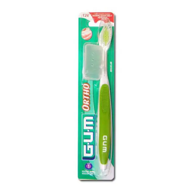 GUM Ortho 124 Ορθοδοντική Οδοντόβουρτσα Soft Κόκκινη, 1τμχ 3