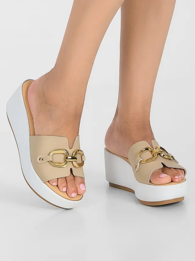 Comodissima Πέδιλα Γυναικείο δέρμα Μπεζ COM/343190 BEIGE 2