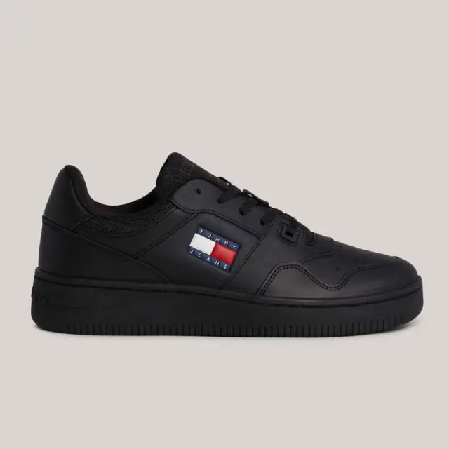 Tommy Hilfiger - Ανδρικά Δερμάτινα Sneakers Tjm Retro Basket Ess EM0EM01395-BDS Μαύρο - 46