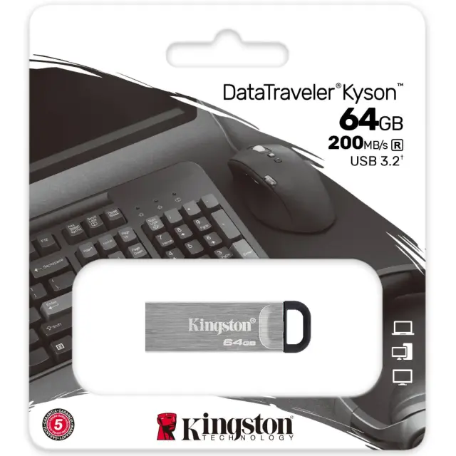 USB Kingston Data Traveller Kyson 3.2 Gen.1 64GB με Μεταλλικό Κέλυφος DTKN/64GB 2