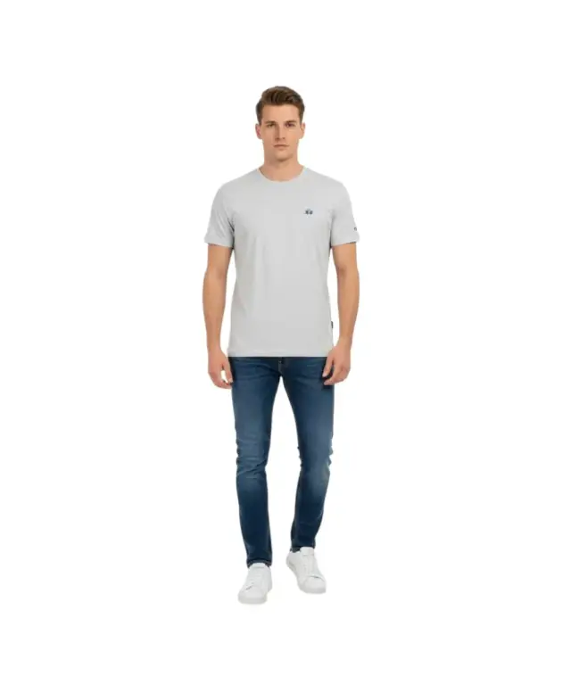 La Martina - Ανδρικό T-Shirt Heritage Regular Fit XMR010-JS206-01001 Γκρι