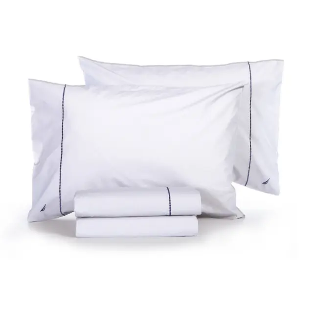 Nef-Nef Homeware Σεντόνι Nautica Wave Solid Σετ Υπέρδιπλο 240x270 White