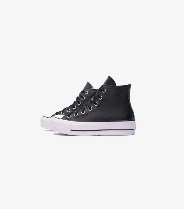 Converse Women's Chuck Taylor All Star Lift HI Leather Μαύρο - Άσπρο 561675C (Converse) 3