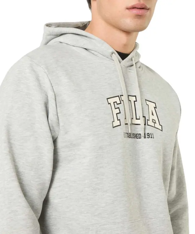Fila - Ανδρική Μπλούζα Φούτερ Με Κουκούλα Rifredi FAM1218-80000 Γκρι 3