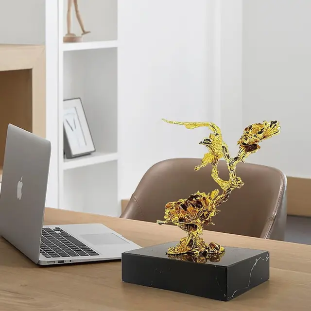 Χρυσό Διακοσμητικό με Μαρμάρινη Βάση - Gold Sculpture Decor 0107007 3