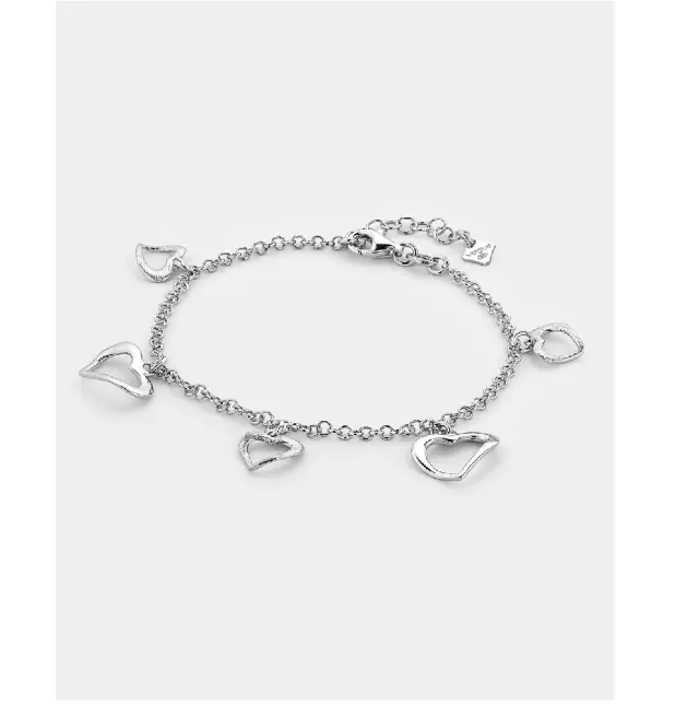 Vogue Βραχιόλι με charms καρδιές από επιροδιωμένο Ασήμι 925° 20178834303