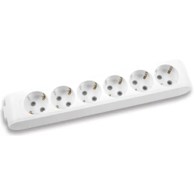 X-tendia White Six Gang Earth Socket CP