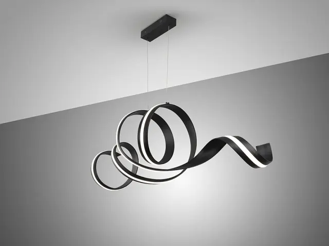 AMARA Horizontal Lamp Matt Black – Κρεμαστό Φωτιστικό LED 80W με Dimmer & Remote Μαύρο 3