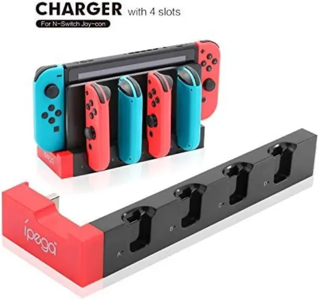 iPega SW2185 Charger Dock for JoyCon Controllers Nintendo Switch 2 Black
