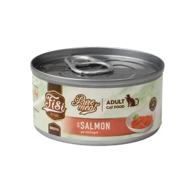 Fisi Υγρή Τροφή Γάτας Pure Meat Adult Σολομός 80gr