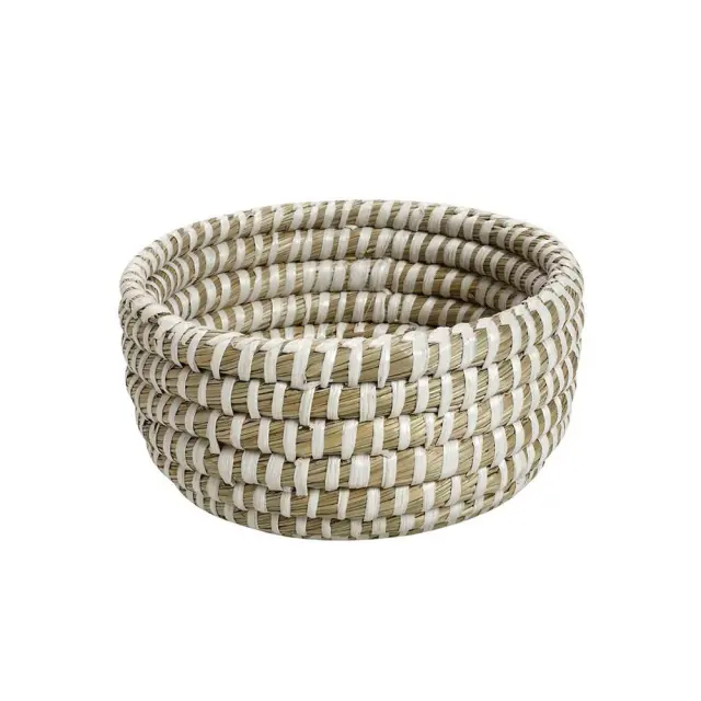 Καλάθι στρογγυλό ψάθινο 21x21x11cm Espiel KAG134