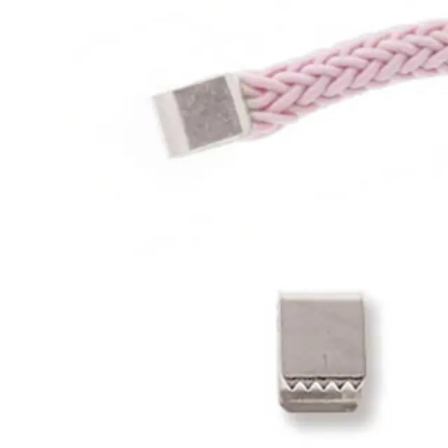 Ακροδέκτης Χωρίς Τρύπα για Κορδέλες 4.5x6.25mm - Silver Plated - 24τεμ