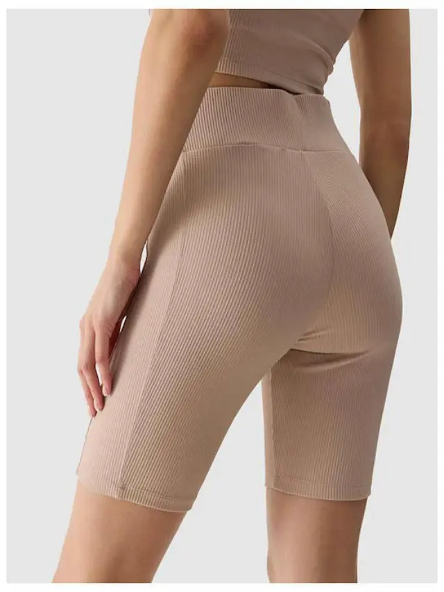 4F Women's Ribbed Knit Biker Leggings 4FWSS24TTIGF150-83S 3