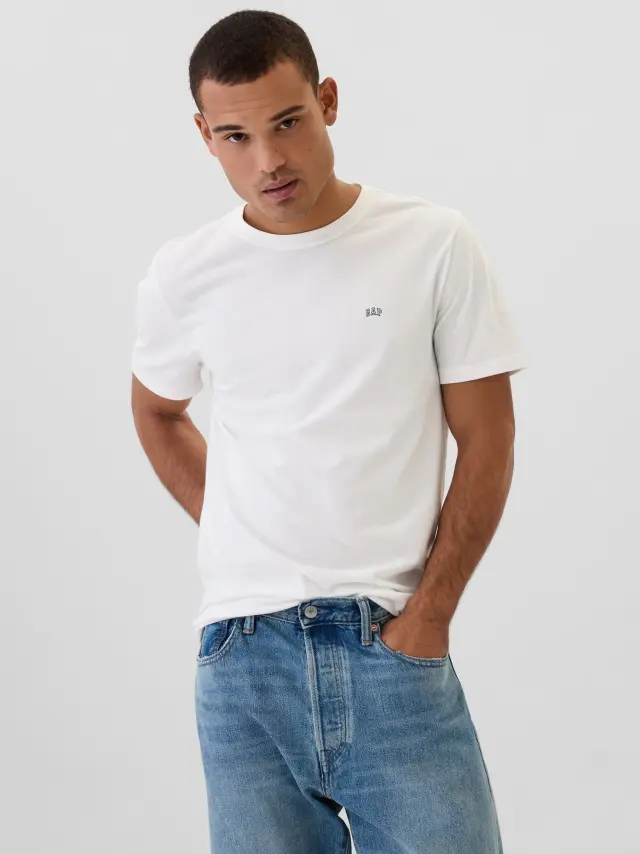 Ανδρική Gap Μπλούζα Everyday Soft με Mini-Logo white