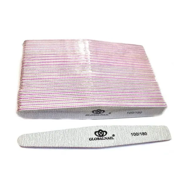 Globalnail Λίμα νυχιών 100/180 25τμχ - Nail File 25pcs 61029