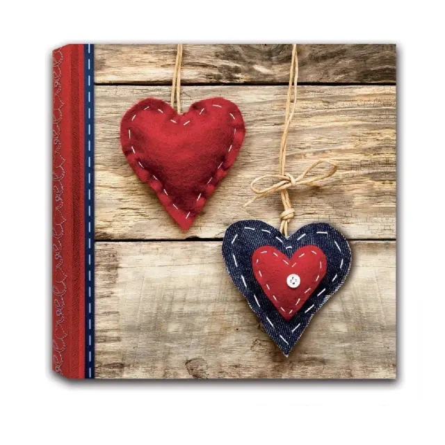 Άλμπουμ φωτογραφιών , hearts, VALENTINE C, 24X24CM με 60 σελίδες χαρτόνι+ ριζόχαρτο, αγίου Βαλεντίνου