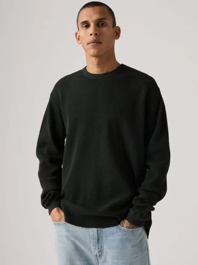 RT LS RLX THERMAL TEE BLACKS - RT LS RLX THERMAL TEE MINERAL BLACK GARMENT DYE MINERAL BLACK Mineral Black
