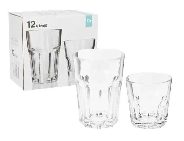 Σετ Γυάλινα Ποτήρια Excellent Houseware χωρητικότητας 250/360 ml - 12 τεμάχια YE5000300 2
