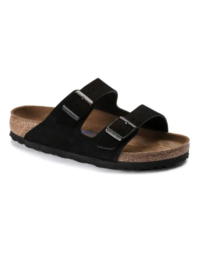 Birkenstock Πέδιλα Unisex δέρμα suede Μαύρο BIR/ARIZONA SOFT 951323 black 2