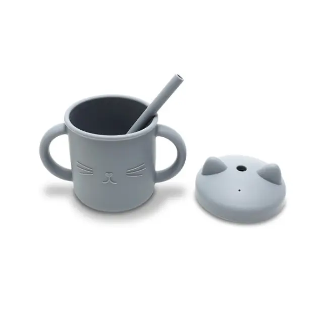 Lorelli Κύπελλο Σιλικόνης Με Καλαμάκι Natural Grey 10230660003 2