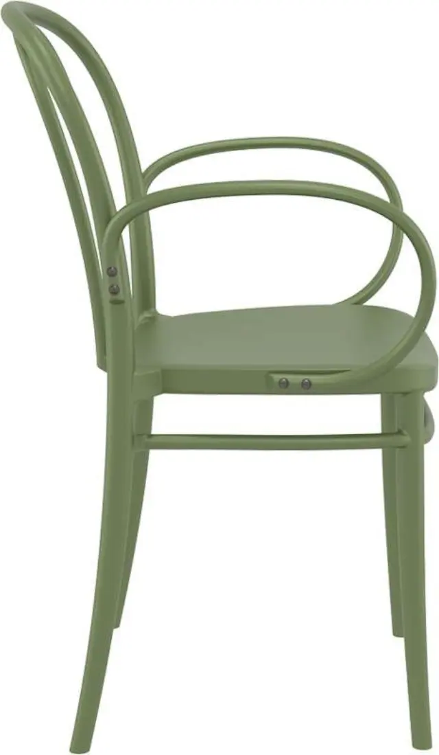 Πολυθρόνα Στοιβαζόμενη VICTOR Olive Green PP 57x52x85cm 3