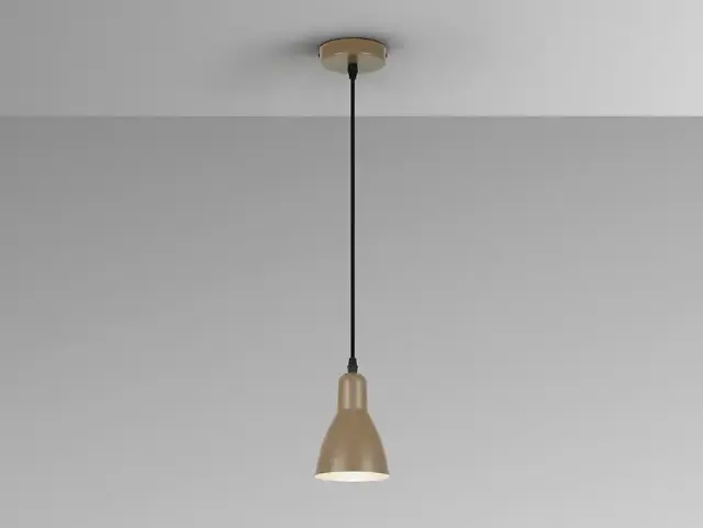 Κρεμαστό φωτιστικό μονόφωτο καφέ σατινέ slim minimal E27