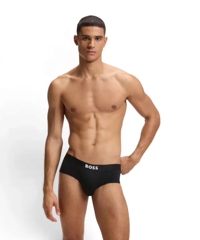 Hugo Boss - Ανδρικά Σλιπ 3Pack Hipbr 50546561-999 Μαύρο/Γκρι/Λευκό 2