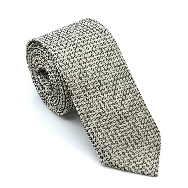Μπεζ Γραβάτα Microfiber Σετ με Μαντηλάκι