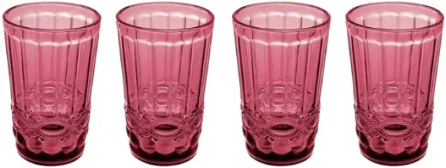 Casa Domani Deanna Blue Σετ Ποτηριών Αναψυκτικού/Νερού High Ball 318ml 4τμχ - Ροζ