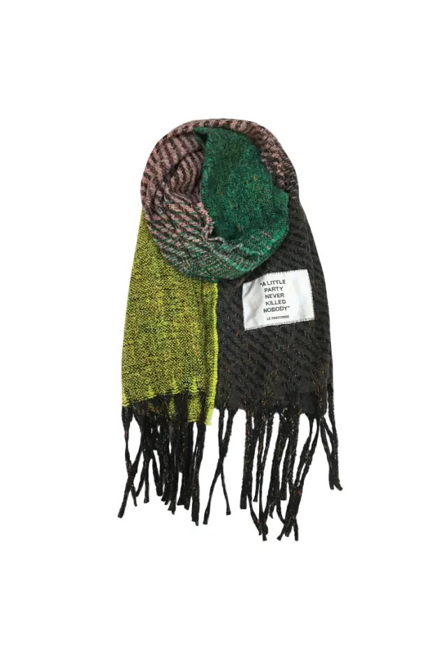 LE PANDORINE - Light green morgan scarf 65x185