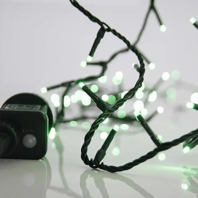 100 LED Με 8 Πρόγραμματα Μετασχηματιστή Προέκταση 300cm Πράσινο Καλώδιο Πράσινο Φως IP44