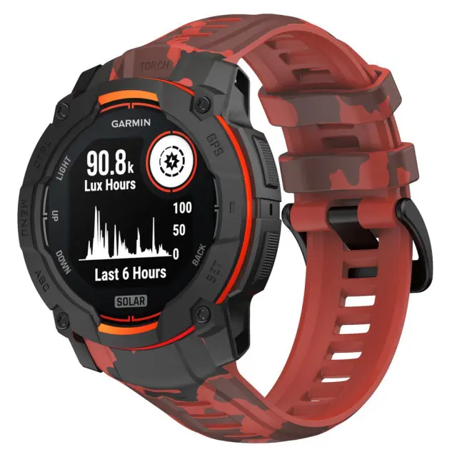 Camouflage Λουράκι για Garmin Instinct 3 45mm-Red OEM 2