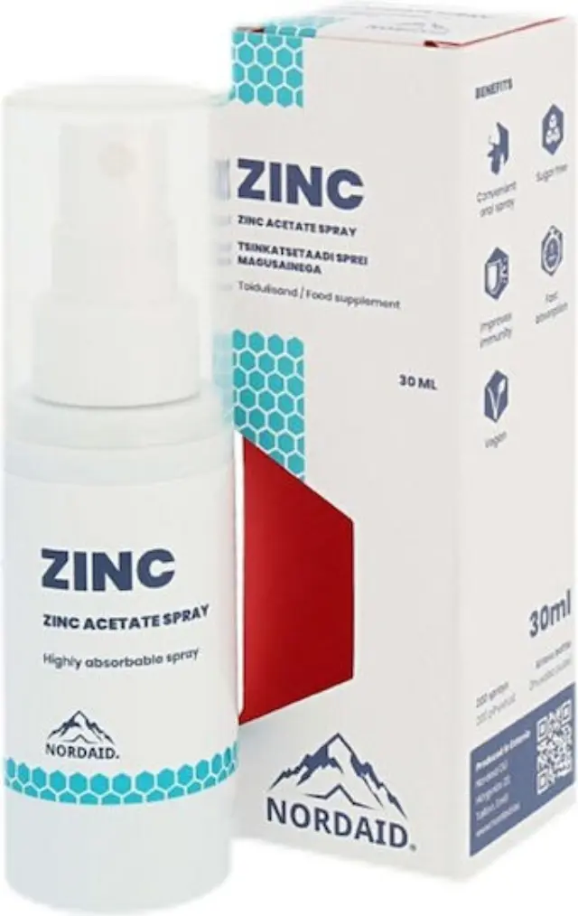 Nordaid Zinc Spray Υπογλώσσιος Ψευδάργυρος με Βιταμίνη B5 σε Μορφή Σπρέι 30ml