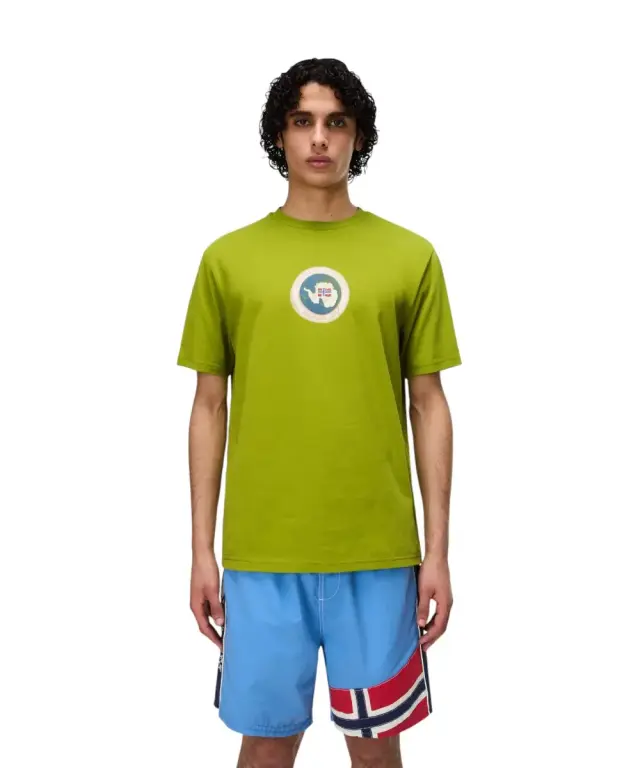 Napapijri - Ανδρικό T-shirt S-Phos SS Relaxed fit NP0A4G5A-G3B Πράσινο - S