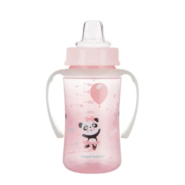 Εκπαιδευτικό Κύπελλο με Λαβές 240ml +6m Exotic Animals Canpol Pink 35/208 2