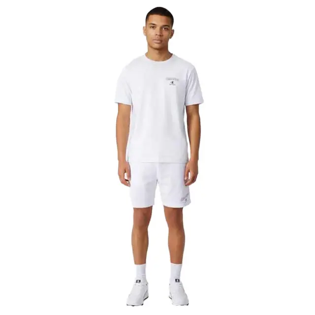Champion Men's Standard Fit Prnted Chest Logo Shortsleeve T-Shirt Άσπρο 222280-WW001 (Champion) 3