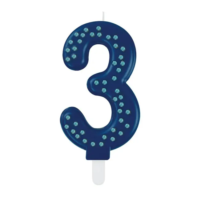 LEGAMI MAXI CANDLE - NUMBER 3 - BLUE