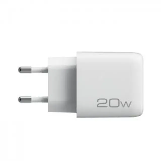 Universal οικιακός φορτιστής USB-A QC3.0 & USB-C PD3.0 20W, σε λευκό χρώμα. 2