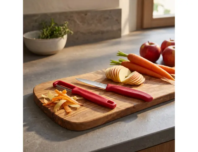 Σετ Μαχαίρια Γενικής Χρήσης & Αποφλοιωτής Victorinox Swiss Classic με μήκος λεπίδας 8cm - Red - 2 τεμάχια	6.7111.21C1