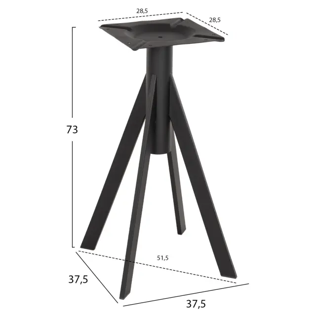 ΒΑΣΗ ΤΡΑΠΕΖΙΟΥ ΜΑΥΡΗ ΜΕΤΑΛΛΙΚΗ FB95918 37,5x37,5x73Y εκ. 2