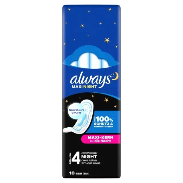 Always Maxi Profresh Night Σερβιέτες Size 3 10τεμ